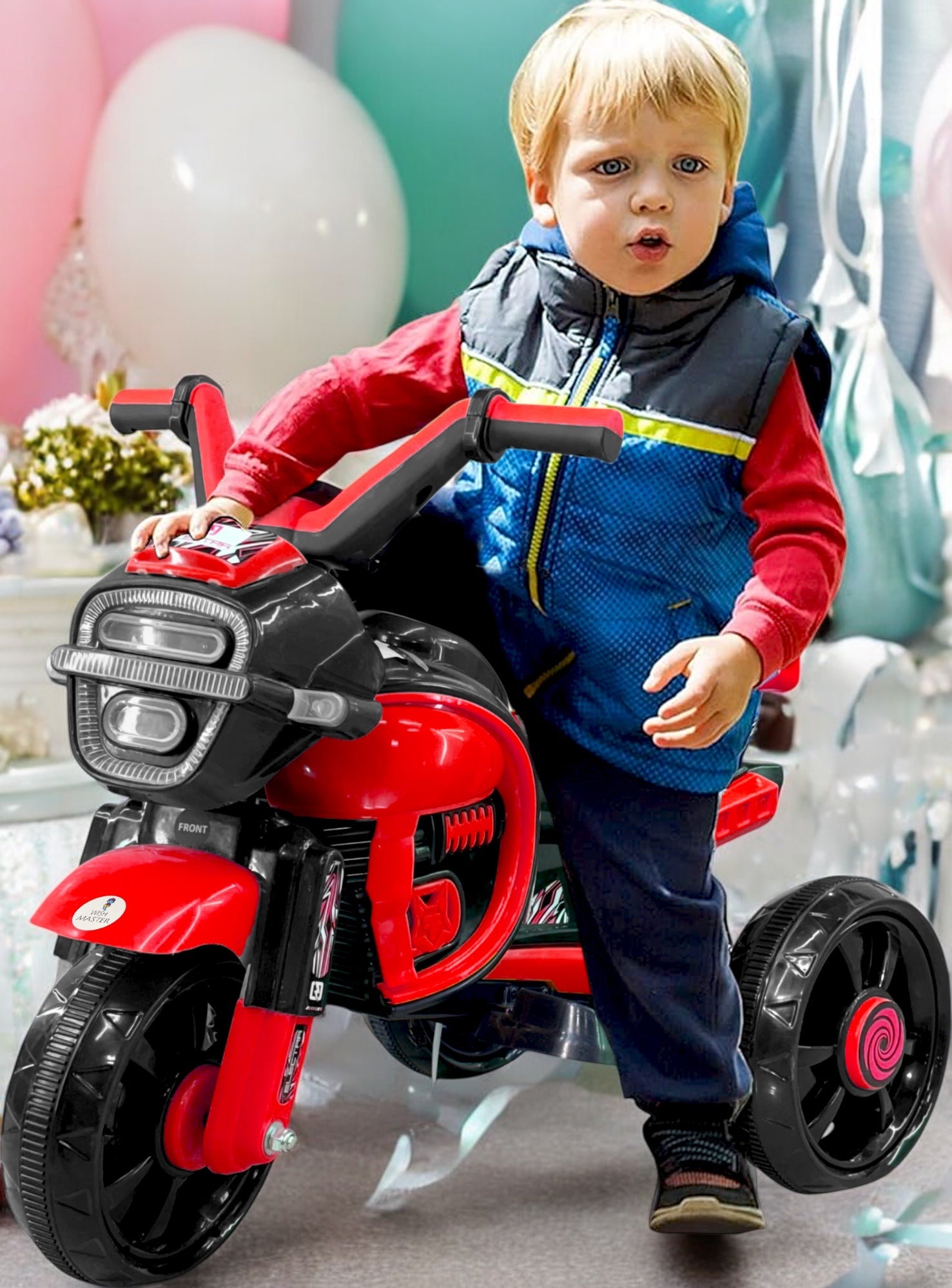 Kids Electric Bike, Ride-On Toy for Ages 2-4 Years, Birthday Gift for Boys and Girls (Mini EV Bike for Babies 2, 3, 4 Years, Red)