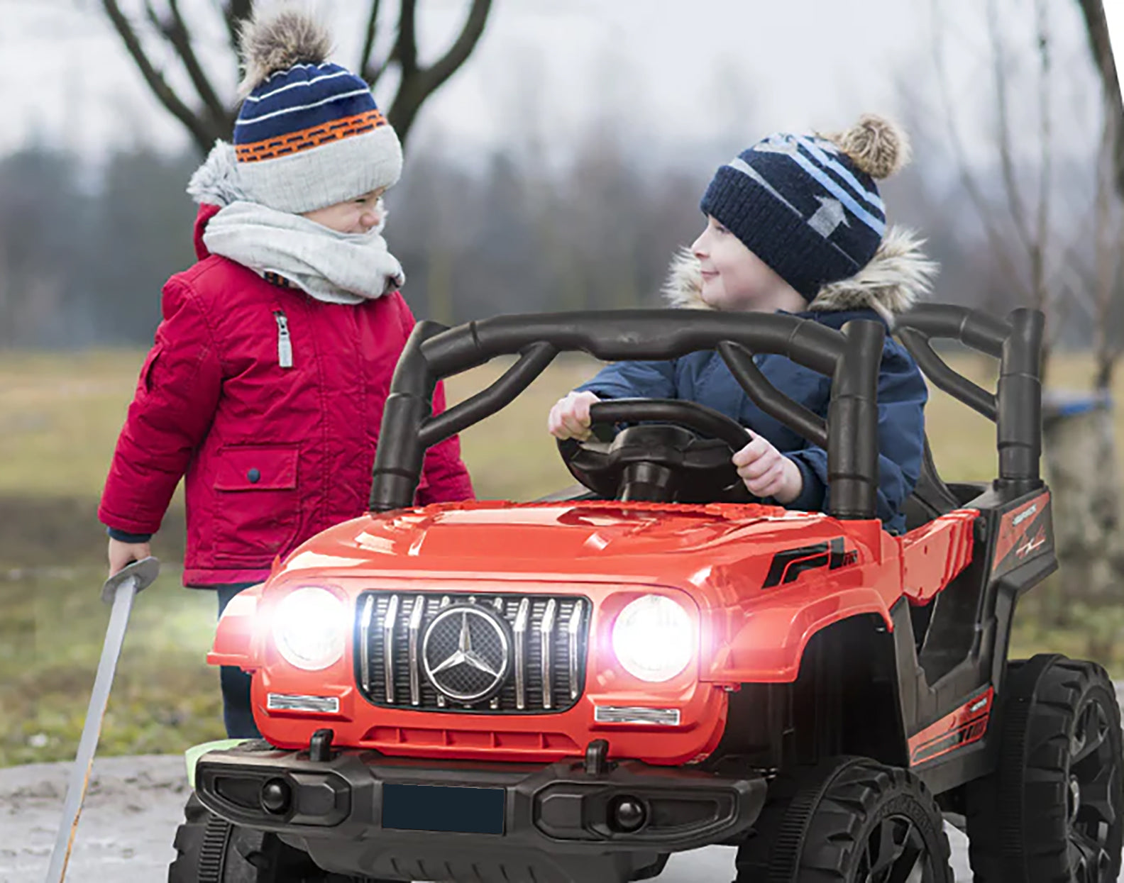 4x4 Motor Kids Battery Operated Electric Jeep for 1, 2, 3, 4, 5, 6 Years | Remote Control + Manual Steering Drive + Mobile App | Kids Jeeps | Most Gifted Car