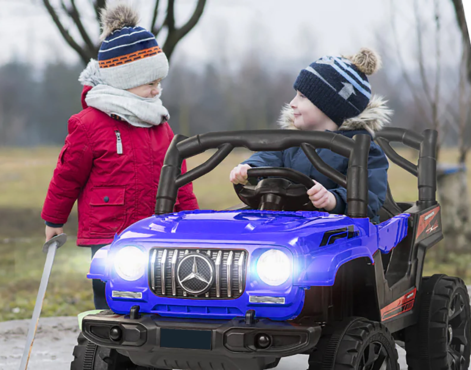 4x4 Motor Kids Battery Operated Electric Jeep for 1, 2, 3, 4, 5, 6 Years | Remote Control + Manual Steering Drive + Mobile App | Kids Jeeps | Most Gifted Car