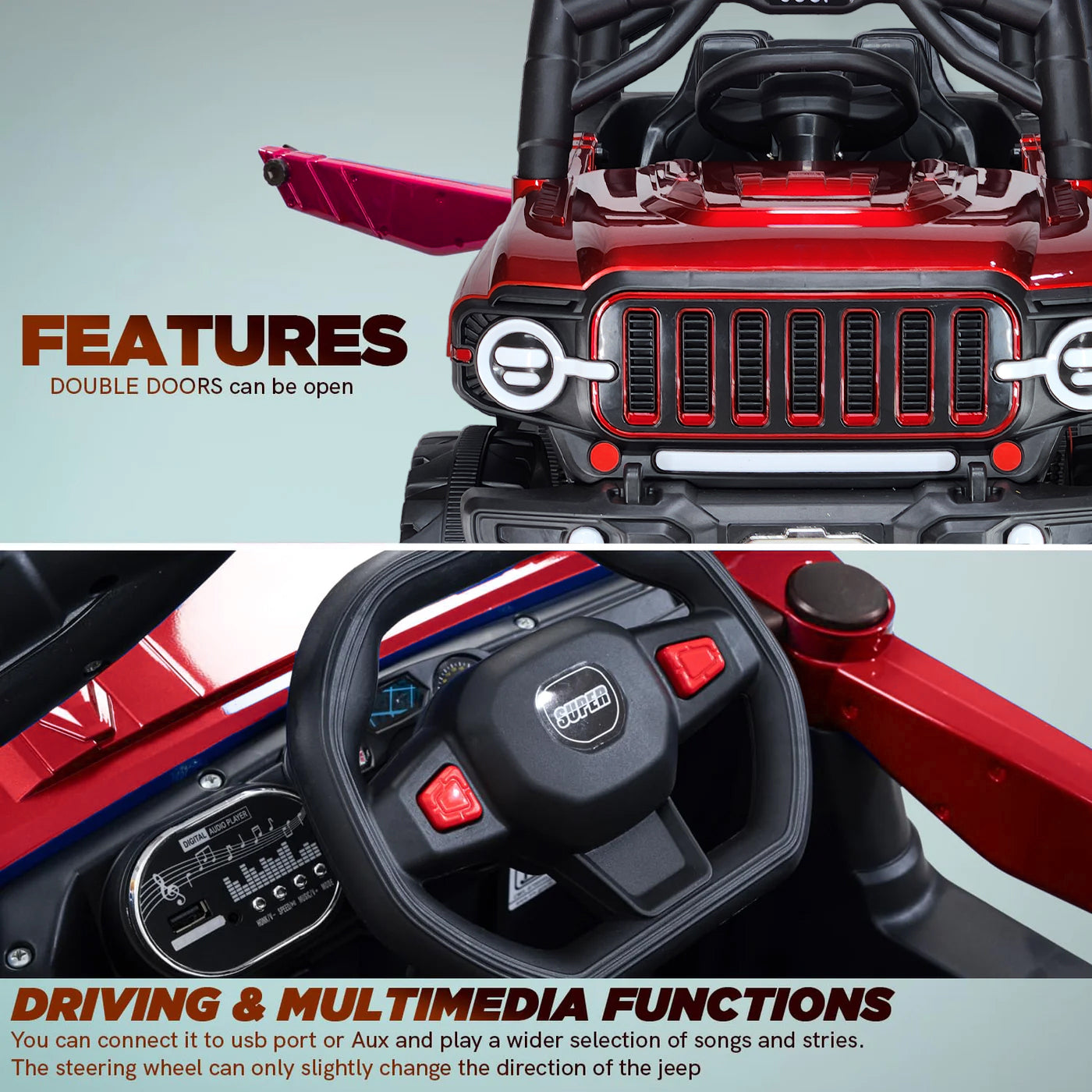 Kids Dual Driving mode Battery Operated Ride On Jeep For 1 - 7 Year Boys & Girls