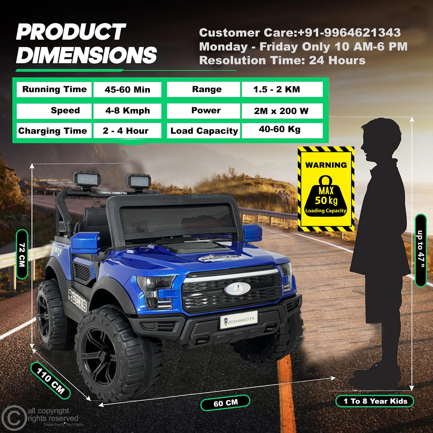 KIds 4x4 Driving EV Cars for 1, 2, 3, 4, 5, 6 Years | Remote + Steering + Mobile App Control | Kids Jeeps | Most Gifted Jeeps (Medium Size F-Raptor [1-8 Year Kids]